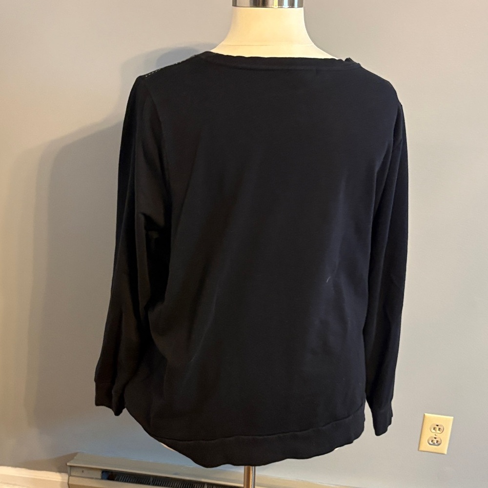 Lane Bryant size 26/28 Black crew sweatshirt  with silver Studded Accents - Picture 4 of 4